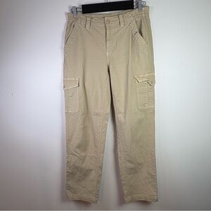 American Eagle Women’s Beige Cargo Pants Relaxed Fit Elastic Waist Size 6